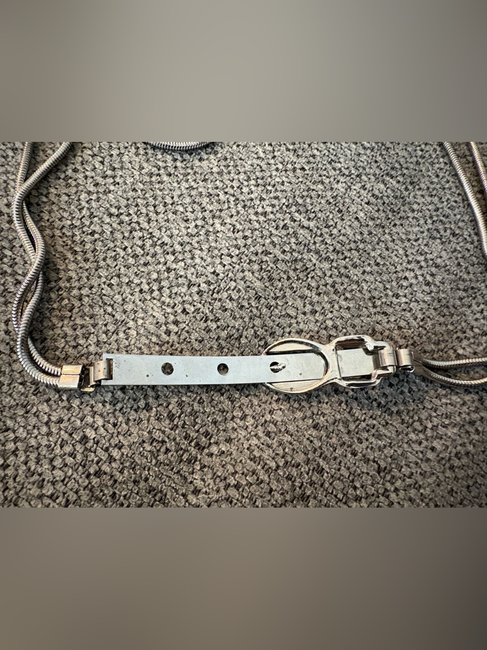 Vintage Silver Snake Chain Belt with Buckle - Picture 5 of 12